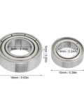 One Eighth Scale RC Ball Bearing Set For Beefed-Up High-Performance Cars Precision Steel Bearings For Smooth Spin And Low Friction Wheel Hub Bearings Kit For One Eighth RC Cars Durable Tight-Tolerance Boost Speed And Handling On Any Terrain showing two different sizes with measurements