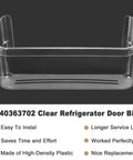 Refrigerator Door Bin Side Shelf 2-Pack, Clear Replacement for Frigidaire and Kenmore Refrigerators, 14.3 x 4.2 x 5.5 in