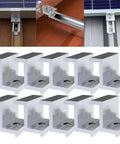 10 Pack Aluminum Alloy End Clamps For Solar Panel PV Mounting Brackets Fits 30mm 32mm 35mm 40mm Frame Heights Easy Install Silver Finish