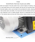 Heavy Duty Vertical Belt Sander 1500 Watt Belt Grinder And Polisher For Quick Change Sandpaper And Precision Finishing Rock Solid 220 Volt showing mounting holes for stability.