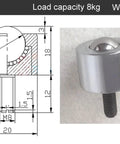 High Speed Precision Universal Ball Bearing Caster Wheel With Screw Load Self Aligning Stem Caster Pro Grade Heavy Duty