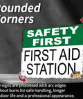 12 By 8 Inch Aluminum First Aid Station Sign For Workplace Safety Rugged Rust Resistant Metal With Crisp Print Easy Mount