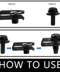 How to use Twenty Pack Heavy Duty Car U Clips And Fender Liner Headlamp Assembly Screws with iron U nuts.