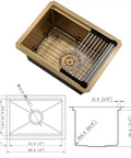 14 Inch Undermount Bar Sink Workstation With Cutting Board, 16 Gauge Stainless Steel Deep Single Bowl Wet Bar Sink, 14 By 19 Inch, Brushed Finish