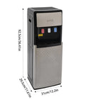 Bottom Loading Water Dispenser With Three Water Modes Hot Cold And Room Temperature, Standing Hydration Station, Silver Grey
