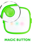 Award Winning Bedwetting Alarm For Kids And Deep Sleepers With Loud Tones And Strong Vibes Doctor Recommended Pediatric System That Cycles Through Five Alarm Sounds For Faster Nighttime Dryness. green plastic alarm button