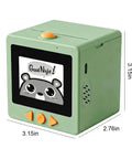 Portable AI Voice Sticker Printer With Bright HD Display, compact thermal gadget with cartoon display for kids.