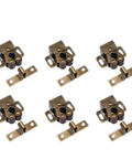Heavy Duty Dual Wheel Cabinet Catch Set 40-Pack All Metal Bronze Tone Shell Stainless Steel Catches With Spring Tension Anti Collision