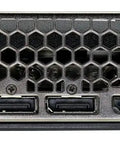 Rear view of Next Level Gaming Beast featuring PCIe 4.0 ports and honeycomb ventilation design for cooling.