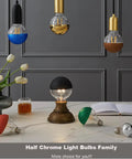 Half Gold Reflected LED Edison Bulbs 6W 60W Equivalent Dimmable G80 Globe Shape E26 displayed in decorative lighting setup