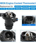 Premium Electric Engine Water Pump With Thermostat No Hassle Bolt On Installation Sweet Swap To Keep The Block From Running Hot For Buick Chevy Encore Trax Cruze Sonic L4 1.4L 2013 2020, detailed view of thermostat and housing.