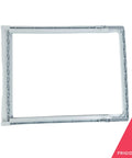 Upper Crisper Drawer Cover Frame for Refrigerators White Replacement Part No Tools Needed Easy Fit Visible on a white background
