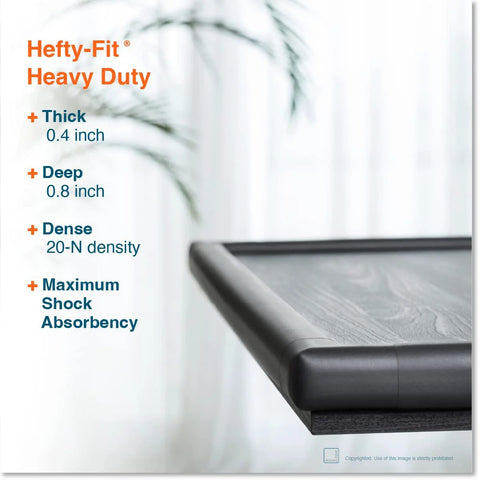 Close-up of black 4 Large Corner Protectors For Baby Safety Heavy Duty Childproofing Rubber Foam Bumper Guards on table edge
