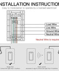 Installation instructions for WiFi Wall Push Button Smart Light Switch 2 Gang With Neutral Wire Required 2.4GHz Only