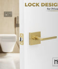 Privacy Lever Door Handle Set For Hallways And Bathrooms Keyless Design Fits All Standard Doors Covered Screws Included Satin Brass Finish 5 Inch Length Easy Install Hardware