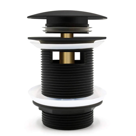 Matte Black Pop Up Drain for Freestanding Bathtub with cUPC Certification, Heavy Duty Copper Mechanism, Anti Crack Durability, Easy Install No Fuss 2.7 Inch Cover, 1.8 Inch Hole, Open 3.8 Inch, Closed 3.4 Inch, Includes Simple Reliable Drain Stopper