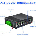 5 Port Industrial Ethernet Switch for DIN Rail Unmanaged IP40 Network Switch With 4 10 100 Mbps Ethernet Ports and 1 Uplink
