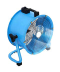 Workhorse Grade 220V Industrial Floor Fan Three Speed Settings 130 Degree Oscillating Design Heavy Duty Steel Mesh Guard Includes 110V Converter For Workshop Cooling blue industrial fan with sturdy build and steel mesh guard
