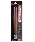 Charcoal White Sketch Pencils 2 Pack 2B Transfer Pencils For Art On Colored Paper Erases Clean Wash With Water And Brush Fixes Without Run Made In USA