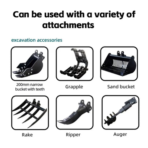 Various attachments for All-Purpose Backhoe Loader With Front Loader And Backhoe Attachments For Easy Digging And Fast Loading