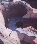 Brick housing structure for micro hydro generator turbine installation in river water, designed for 1.5kW axial flow turbine.