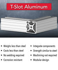 Heavy Duty Aluminum Extrusion With Dual Open T Slots Delivers Smooth Tracking And Rock Solid Durability Featuring Clear Anodized Finish And 60 Inch Length in a detailed view.