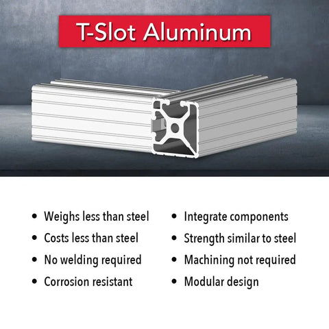 Heavy Duty Aluminum Extrusion With Dual Open T Slots Delivers Smooth Tracking And Rock Solid Durability Featuring Clear Anodized Finish And 60 Inch Length in a detailed view.