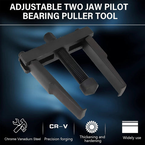 RSYEKU two-jaw adjustable bearing puller, black with threaded screw, 30–90 mm range, chrome-vanadium steel.