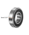 Side view of Deep Groove Ball Bearing 15x32x8 Millimeter, 2 Pack, Double Rubber Sealed for Dust and Moisture Protection