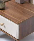 Wooden nightstand with a white drawer featuring a champagne bronze cabinet knob, minimalist style, easy to install.