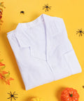 Breathable White Lab Coat Costume For Scientists And Docs Unisex Long Sleeve Adult Lab Coat For Halloween Cosplay Science Nurse Student Outfit Durable White Lab Coat For Women And Men