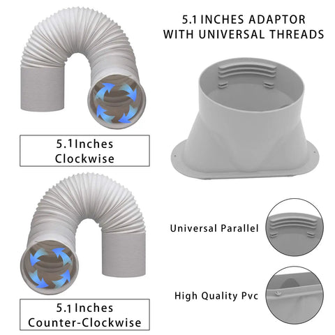 Portable Air Conditioner Window Vent Kit With Adjustable Seal Plates For Sliding Windows Fits 5.1 Inch Exhaust Hose info image