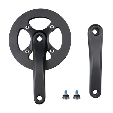 42T Alloy Crankset With Aluminum Double Chain Cover For E Bikes And Folding Bicycles, 170Mm Arm, Single Speed And 6 7 8 Speed Compatibility