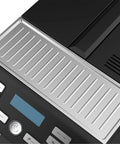 Close-up of Skip The Line Top Tier Automatic Espresso Machine with built-in control panel and metallic drip tray.