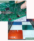 Image showing circuit board usage and colored tile setup for baking paint process.