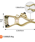 300A Welding Ground Clamp With Solid Brass T Style Precision Jaw For MIG TIG MMA Stick Welders, detailed measurements shown