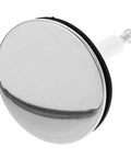 Close-up of a Bathtub Drain Stopper with Rotating Design and Silicone Seal Ring in silver finish, showing the adjustable feature.