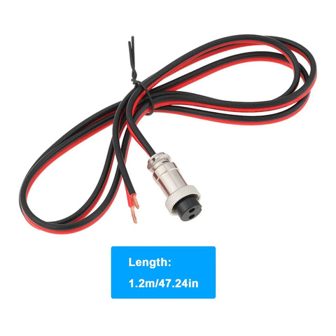 Two Pin Core Radio Power Cable 1.2 Meter Long 12 V DC Lead For Kenwood TR 7400 VHF Transceiver, length displayed as 1.2 meters