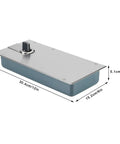 Glass Door Hinge Closer With Hydraulic Floor Spring, Double Acting Door Hinge, steel floor spring hinge, dimensions shown