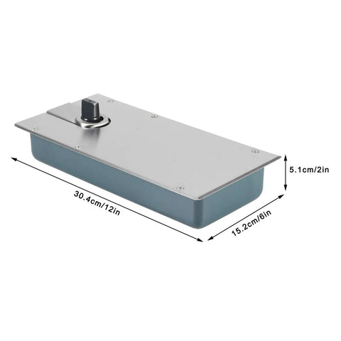 Glass Door Hinge Closer With Hydraulic Floor Spring, Double Acting Door Hinge, steel floor spring hinge, dimensions shown