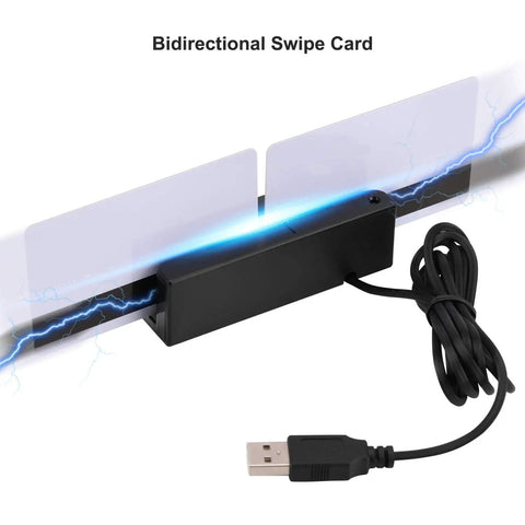 USB Swipe Magnetic Card Reader That Reads 3 Tracks In Plug And Play Style With No Driver Needed, Keyboard Emulation, black mini card reader