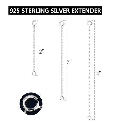 Sterling Silver Necklace Extender Set 2 3 4 Inch Must Have Durable 925 Silver Extenders for Necklaces, Bracelets, Anklets