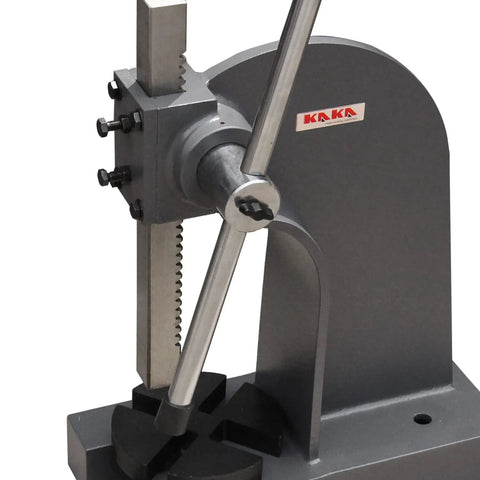 Beefy Three Ton Manual Arbor Press For Bearing Installation And Metal Bending Eleven Inch Height Portable Hand Press With Four Position Plate Heavy Duty Shop Tool For Automotive And Industrial Use AP Three, side view