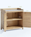 Outdoor Potting Bench With Metal Tabletop And Double Doors Garden Work Bench For Backyard Patio And Lawn, open cabinet