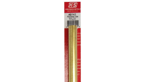 Brass Round Tube Stock Nine Sixteenth Inch Diameter Twelve Inch Length Seamless Mill Finish Hard Alloy 260/272 ASTM B135 Made In USA For DIYers Jewelry Home Decor Tinkering Model Making Trains Planes RC Projects