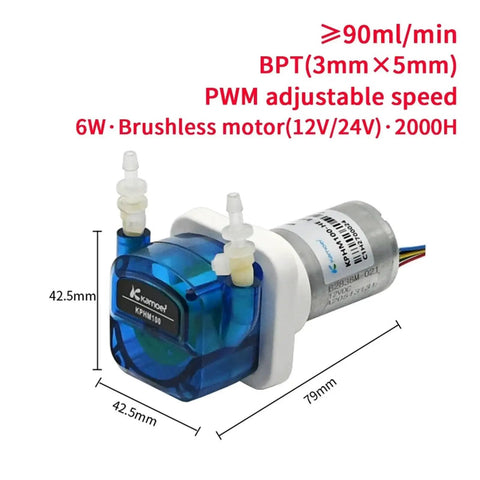 KPHM100 24V Adjustable Peristaltic Dosing Pump, 0-180ML/Min Flow Rate With Brush Motor Great For Lab And Industrial Applications High Accuracy Reliable Performance Compact Design Easy To Use Save Time Effort