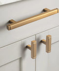 Six Pack Dark Champagne Bronze Cabinet Pulls Set With 12.6 Inch Hole Center Zinc Alloy Kitchen Drawer Handles And 14.2 Inch Overall Length Includes Two Screws Each Model 1814 CB 320 mounted on cabinet