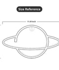 Size diagram for Planet Neon Sign USB Powered Saturn LED Light With Easy On Off Switch Aesthetic Wall Decor.