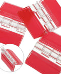 Acrylic Folding Hinges With Self Adhesive Mounts For Cabinets And Boxes DIY Friendly No Brainer Easy Install Ultra Versatile