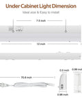Led Under Cabinet Task Light Plug In 12 Inch Dimmable With 3 Color Temperatures 3000K 4000K 5000K dimensions diagram